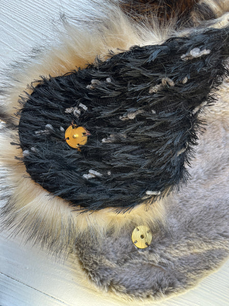 Col fausses fourrures leopard gris