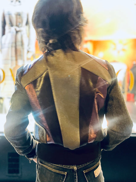 Mitch tweed de laine et cuir