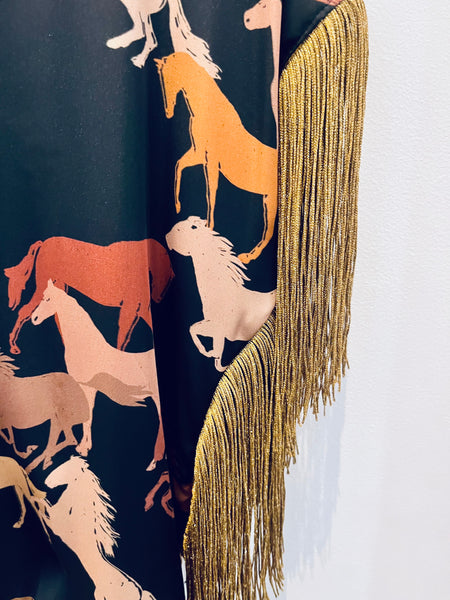 Corsage franges chevaux