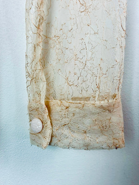 Chemisier lavallière dentelle de calais
