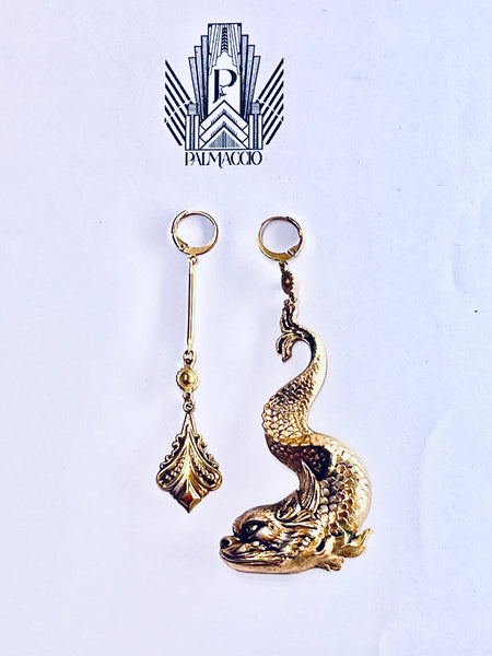 Boucles d'oreilles asymétriques Poisson