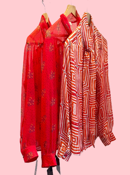 Chemise soie lavallière
