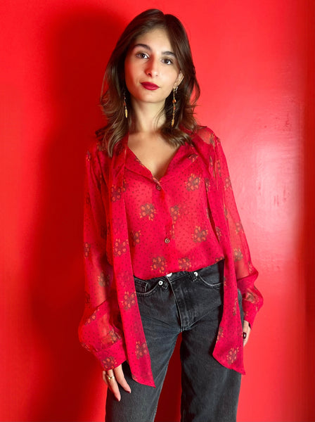 Chemise soie lavallière