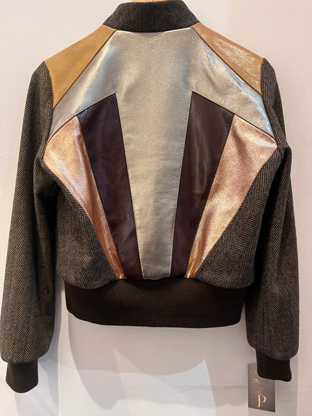 Mitch tweed de laine et cuir