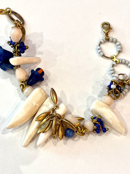 Bracelet gri-gri dents ivoire