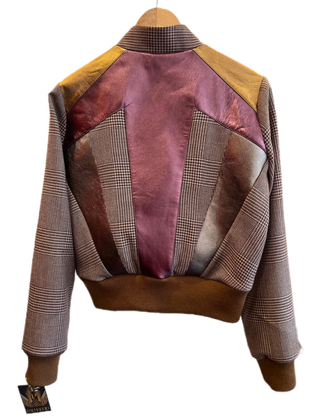 Blouson Cliff laine et cuirs upcyclés
