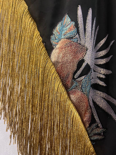 Foulard à franges dorées