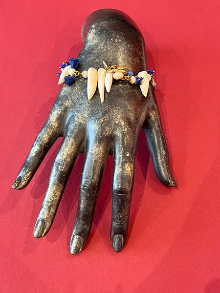 Bracelet gri-gri dents ivoire