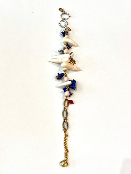 Bracelet gri-gri dents ivoire