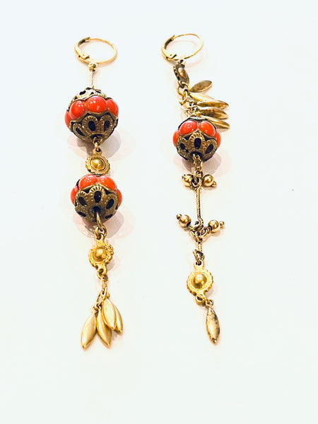 Boucles perles rouges - PALMACCIO