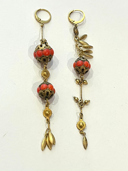 Boucles perles rouges - PALMACCIO