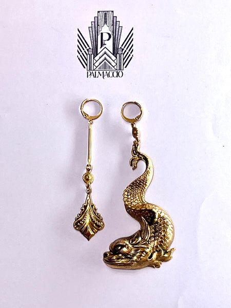 Boucles d'oreilles asymétriques Poisson