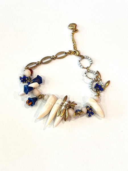 Bracelet gri-gri dents ivoire