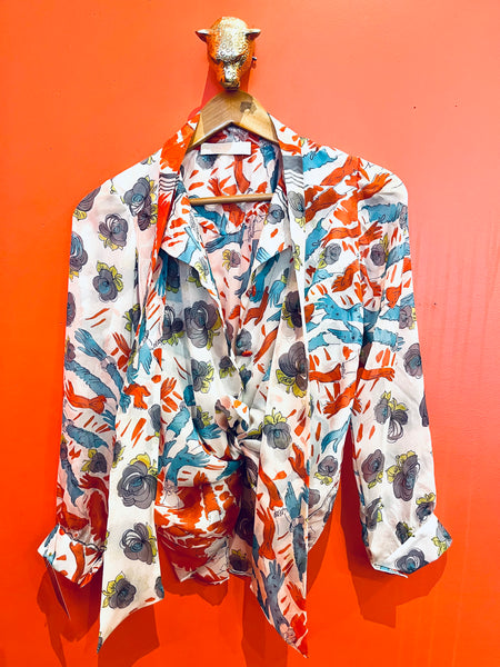 A-Chemise lavallière en soie - PALMACCIO